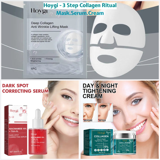Hoygi™ 3-Step Collagen Ritual | Mask + Serum + Cream